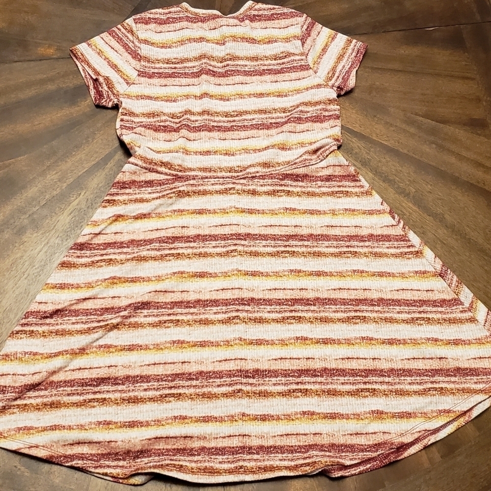 Knitworks Striped Kids Dress in Red, Yellow, Pink Size XL 16 - Picture 7 of 15